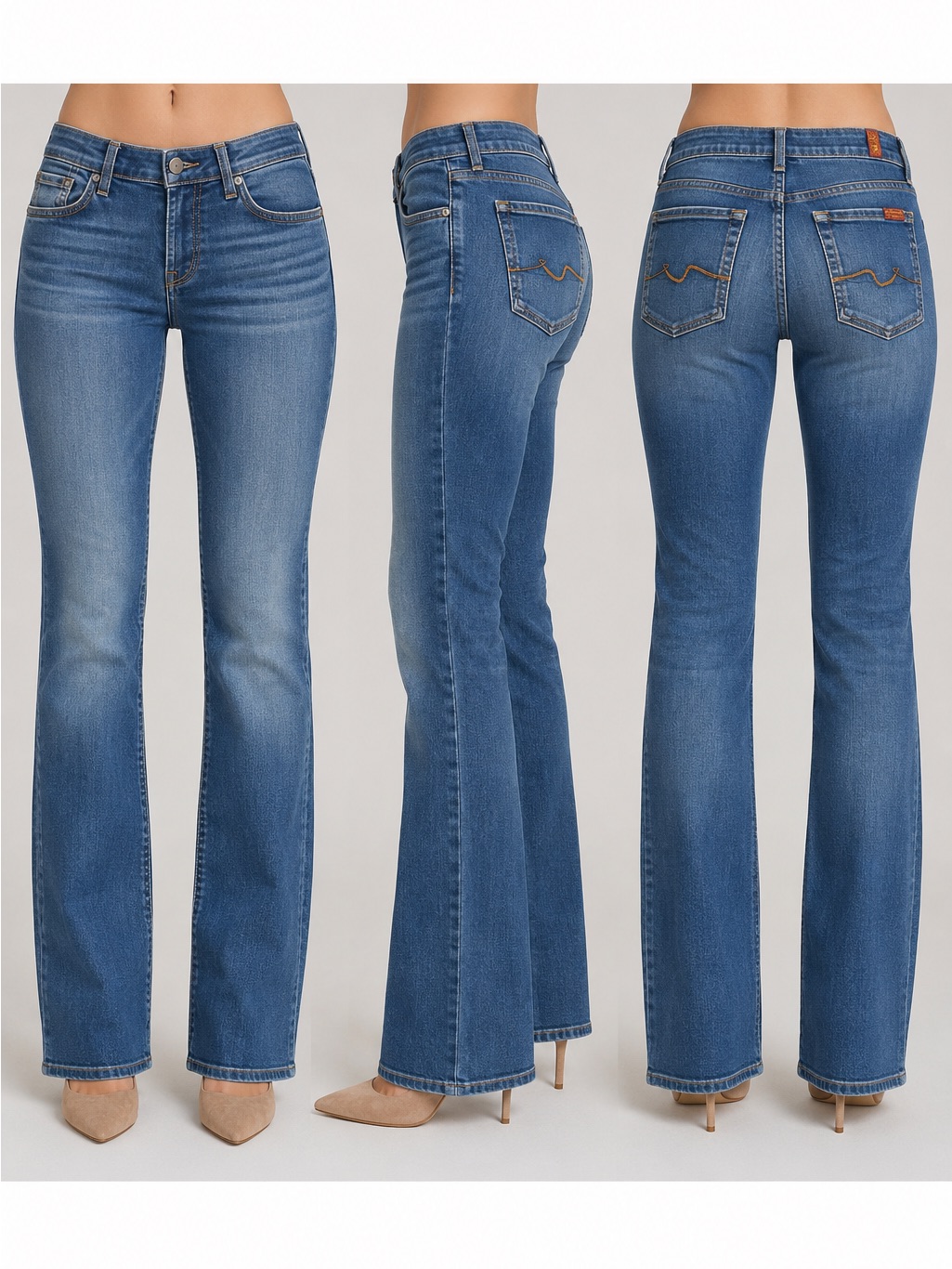 7 For All Mankind Roxanne Jeans Womenâs Size 27 / It 40 Medium Wash Straight Leg